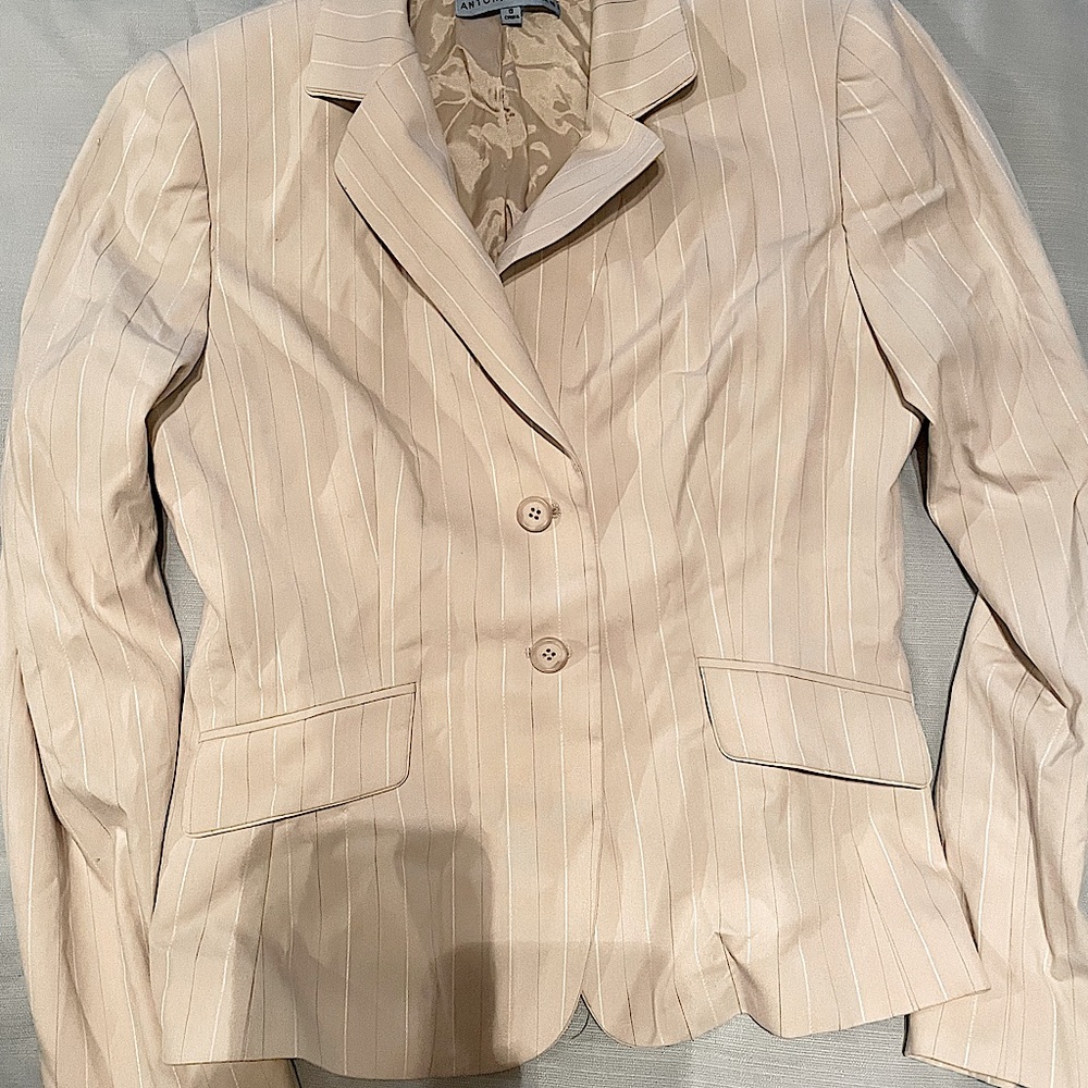 Antonio Melani Cream blazer with light blue and white strips